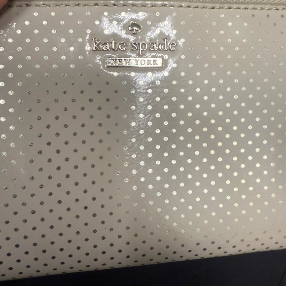Kate Spade New York Polka Dot Wristlet – Cream & Gold Patent Leather - Picture 2 of 4